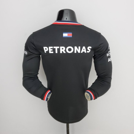 Camiseta F Mercedes Benz Team Petronas Negra Manga Larga