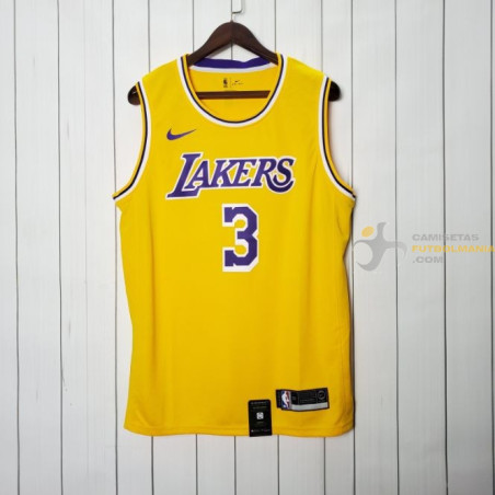 lucha Montgomery Año Nuevo Lunar Camiseta NBA Anthony Davis Los Angeles Lakers Amarilla-2 2019-2020