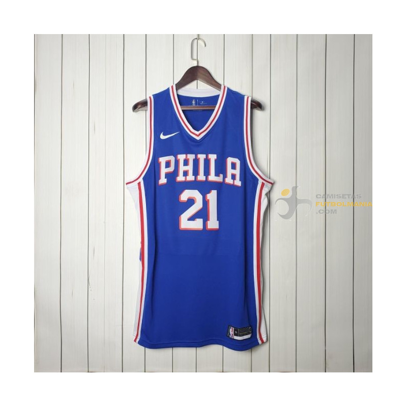 Camiseta NBA Joel Embiid Philadelphia 76ers Azul 2020-2021