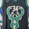 Camiseta NBA Antetokounmpo Milwaukee Bucks Negra Bordada 2020-2021