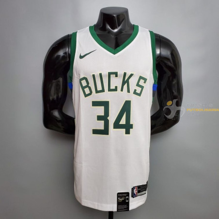 Contento radiador sacerdote Camiseta NBA Antetokounmpo Milwaukee Bucks Blanca 2020-2021