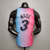 Camiseta NBA DWYANE WADE Miami Heat Azul Rosa Gradient Color City Versión 2020-2021