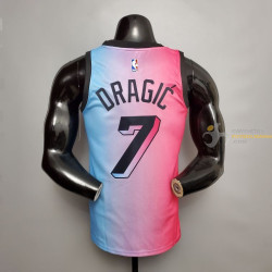 Camiseta NBA Goran Dragic Miami Heat Azul Rosa Gradient Color City Versión 2020-2021