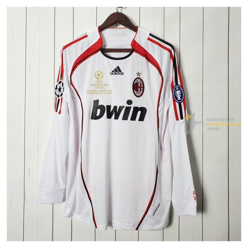 Camiseta AC Milán Retro Clásica Manga Larga Segunda Equipación Final Champions 2006-2007