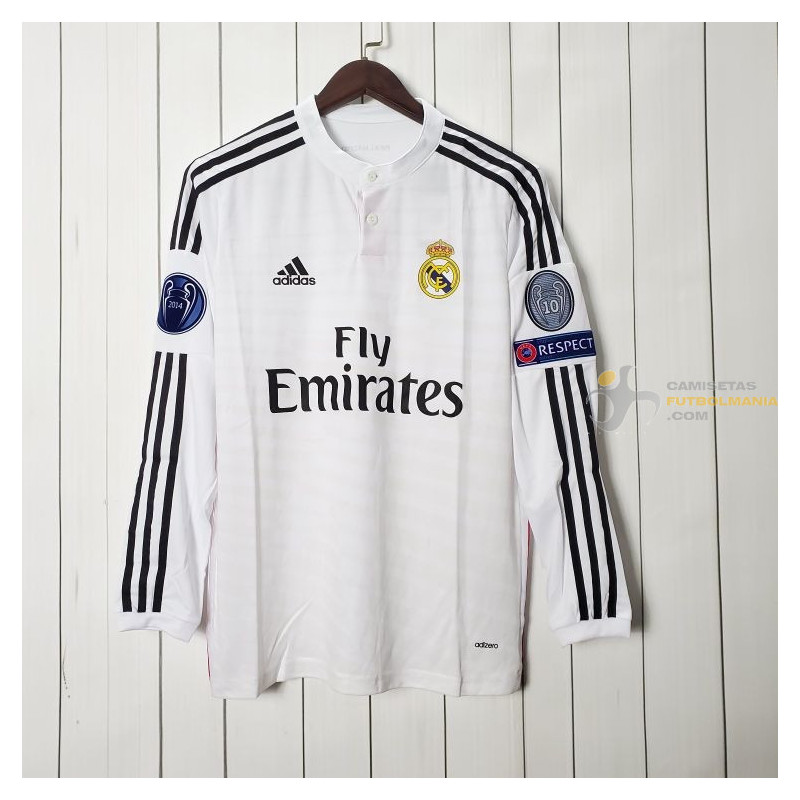 Camiseta Real Madrid Retro Clásica Manga Larga 2014-2015