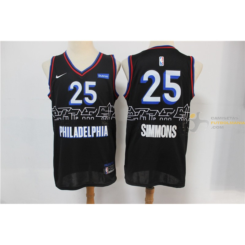 Camiseta NBA Ben Simmons Philadelphia 76ers Negra 2021