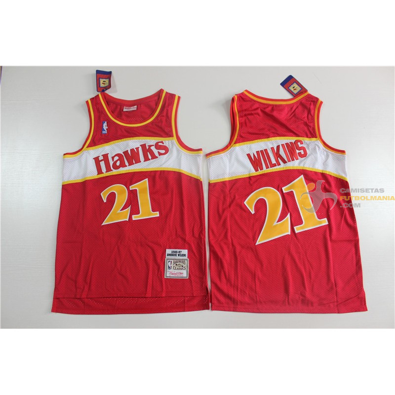 Camiseta NBA Dominique Wilkins 21 Atlanta Hawks Retro Clásica