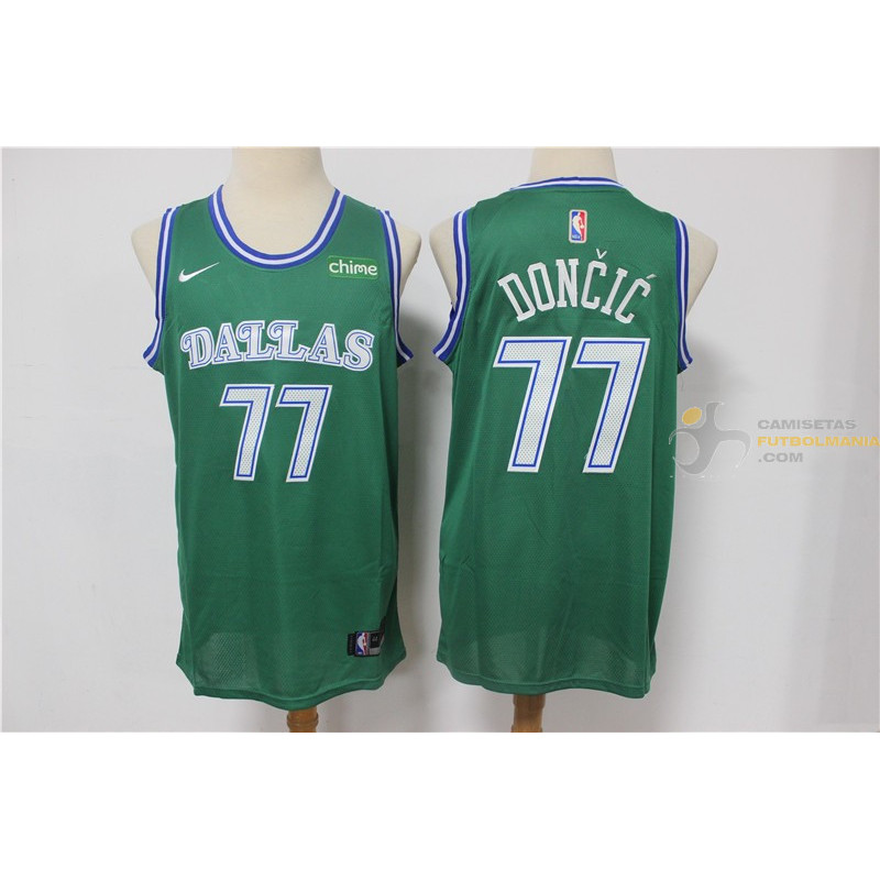 Camiseta NBA Luka Dončić de los Dallas Mavericks New City Edition Verde 2021