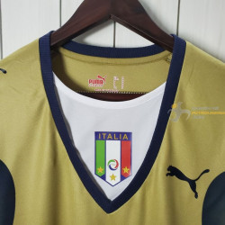 Camiseta Italia Segunda Equipación Dorada Retro Clásica 2006