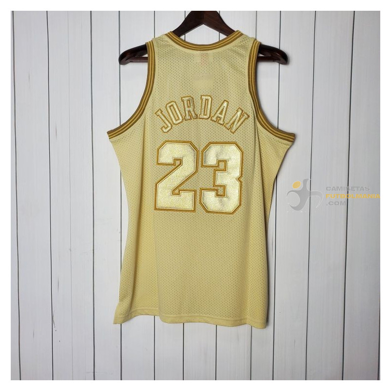 Camiseta NBA Michael Jordan 23 de los Chicago Bulls Retro Clásica Gold Edition 1997-1998