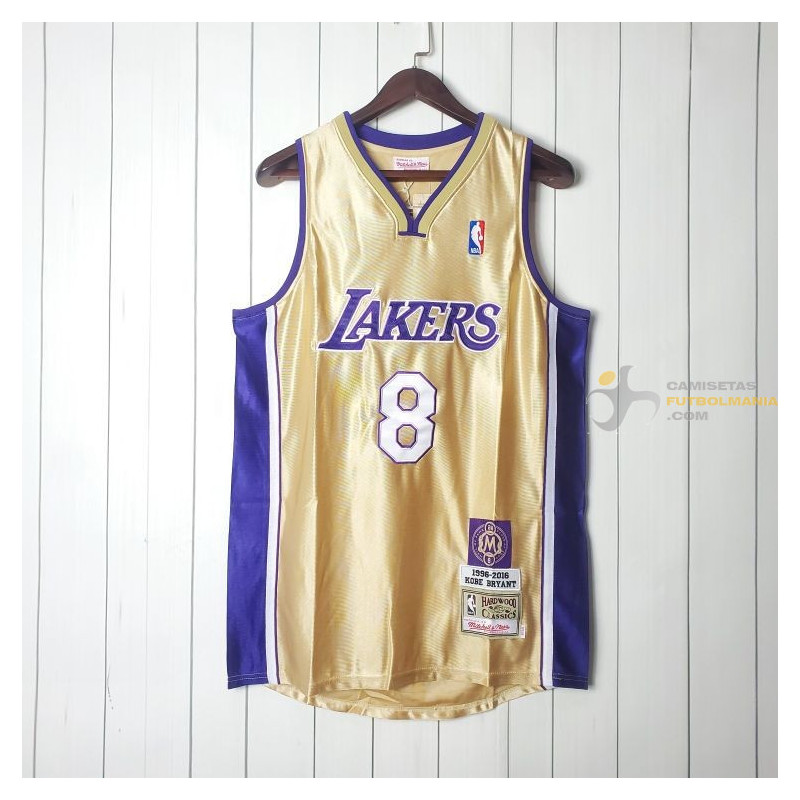 Camiseta NBA Kobe Bryant 8 Los Angeles Lakers Retro Clásica Bordada 1996-2016