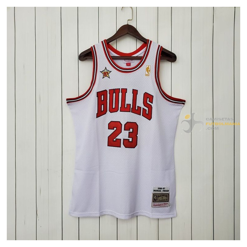 Camiseta NBA Michael Jordan de los Chicago Bulls Blanca 1996-1997