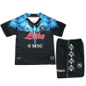 Camiseta y Pantalón Niños Nápoles Marcelo Burlon Negra Azul Kappa 2021-2022