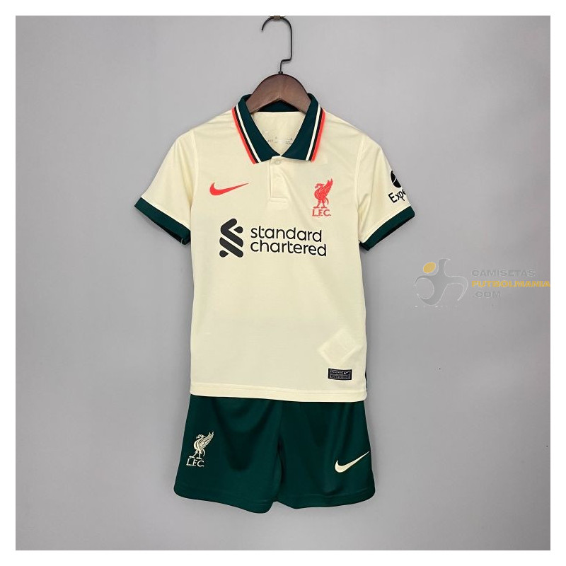 Camiseta y Pantalón Niños Liverpool Segunda Equipación 2021-2022