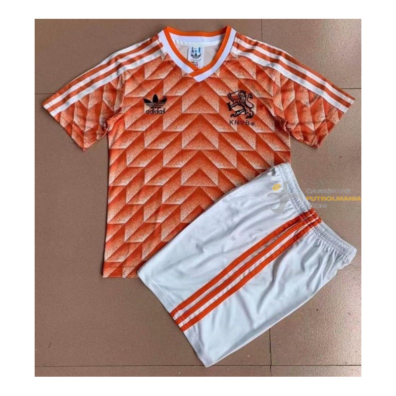 Camiseta y Pantalón Niños Paisos Bajos Primera Equipación Retro Clásica 1988