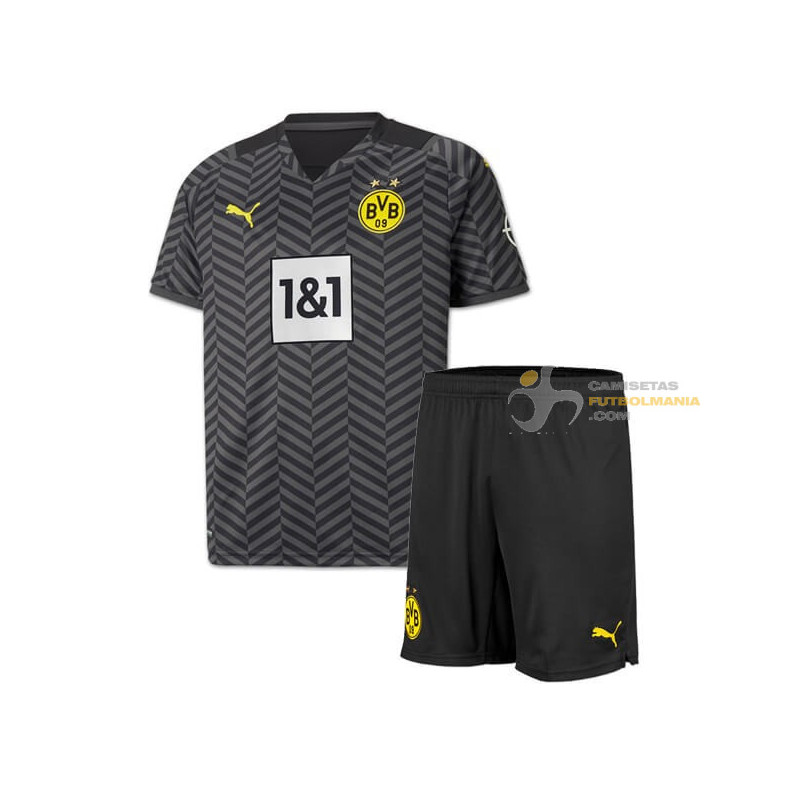 Camiseta y Pantalón Niños Borussia Dortmund Segunda Equipación 2021-2022