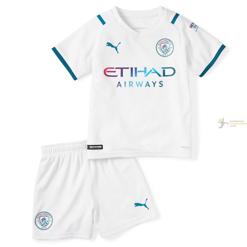 Camiseta y Pantalón Niños Manchester City Segunda Equipación 2021-2022