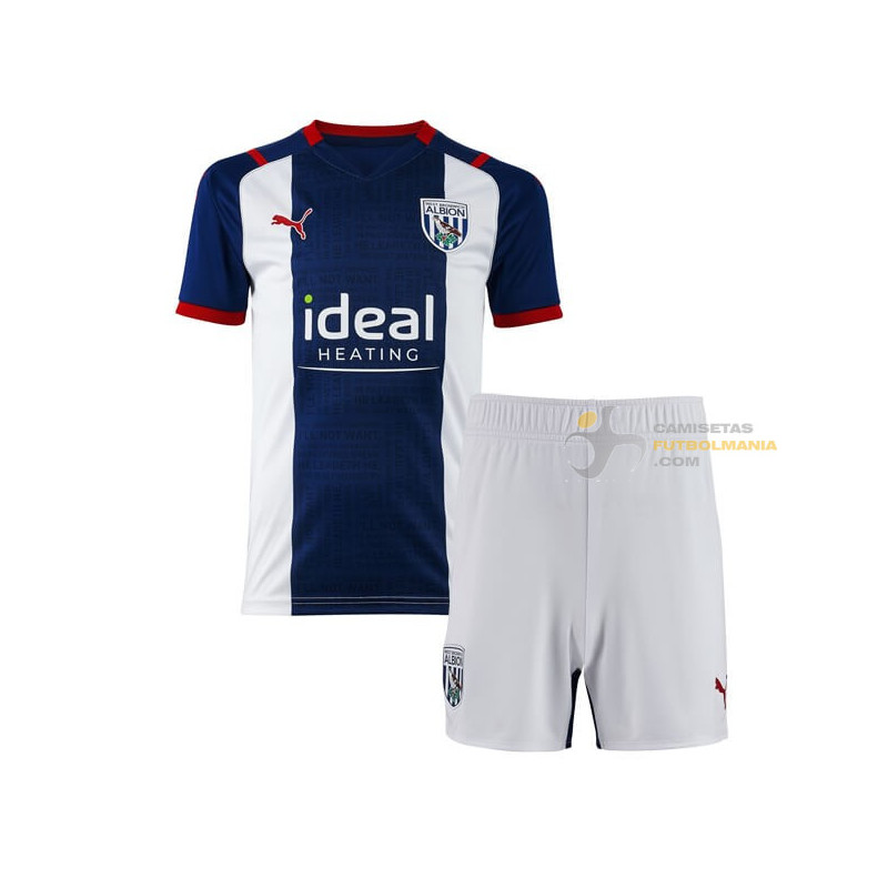 Camiseta y Pantalón Niños West Bromwich Albion Primera Equipación 2021-2022