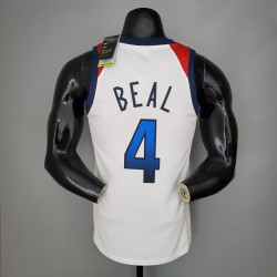 Camiseta NBA Bradley Beal 4 USA Blanca Silk Version 2021