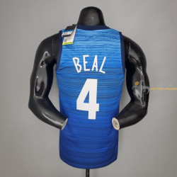 Camiseta NBA Bradley Beal 4 USA Azul Silk Version 2021