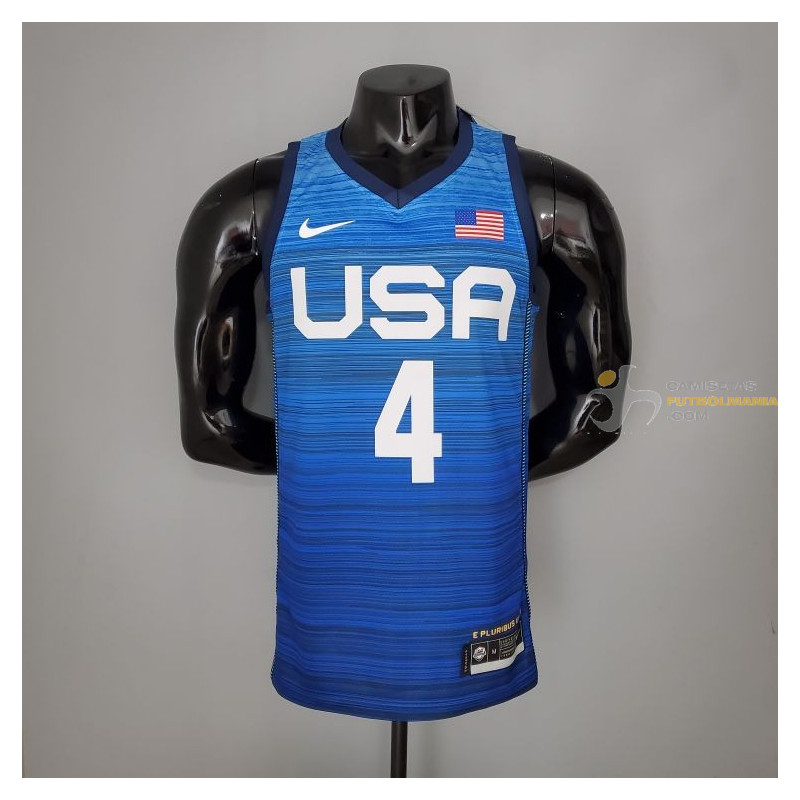 Camiseta NBA Bradley Beal 4 USA Azul Silk Version 2021