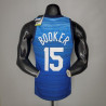 Camiseta NBA Devin Booker 15 USA Azul Silk Version 2021