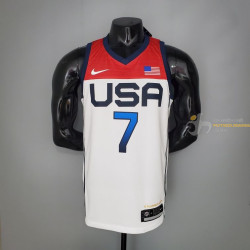 Camiseta NBA Kevin Durant USA Blanca Silk Version 2021