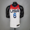 Camiseta NBA Damian Lillard 6 USA Blanca Silk Version 2021