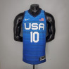 Camiseta NBA Jayson Tatum 10 USA Azul Silk Version 2021