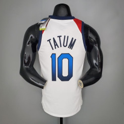 Camiseta NBA Jayson Tatum 10 USA Blanca Silk Version 2021