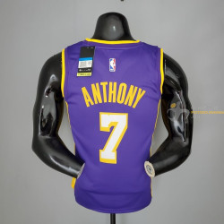 Camiseta NBA Carmelo Anthony 7 Los Angeles Lakers Purple Silk Version 2021