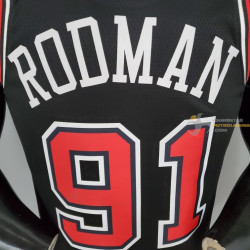 Camiseta NBA Dennis Rodman 91 Chicago Bulls Silk Version Negra 2021