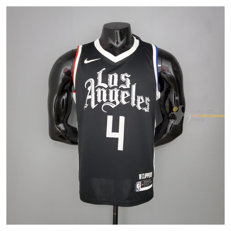 Camiseta NBA Rajon Rondo 4 Los Angeles Clippers Negra Silk Version 2021