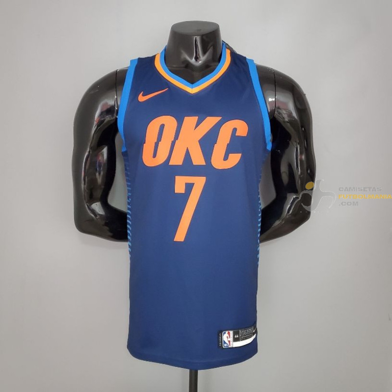 Camiseta NBA Carmelo Anthony 7 Oklahoma City Thunder Silk Version Dark Blue 2021