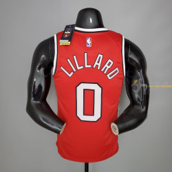 Camiseta NBA Damian Lillard 0 Portland Trail Blazers Silk Version Retro Clasica