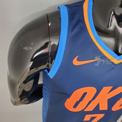 Camiseta NBA Chris Paul 3 Oklahoma City Thunder Silk Version Dark Blue 2021-2022