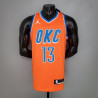 Camiseta NBA Paul George 13 Oklahoma City Thunder Silk Version Orange 2021-2022