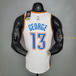 Camiseta NBA Paul George 13 Oklahoma City Thunder Silk Version White 2021-2022