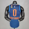 Camiseta NBA Russel Westbrook 0 Oklahoma City Thunder Silk Version Dark Blue 2021-2022