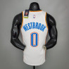Camiseta NBA Russel Westbrook 0 Oklahoma City Thunder Silk Version White 2021-2022