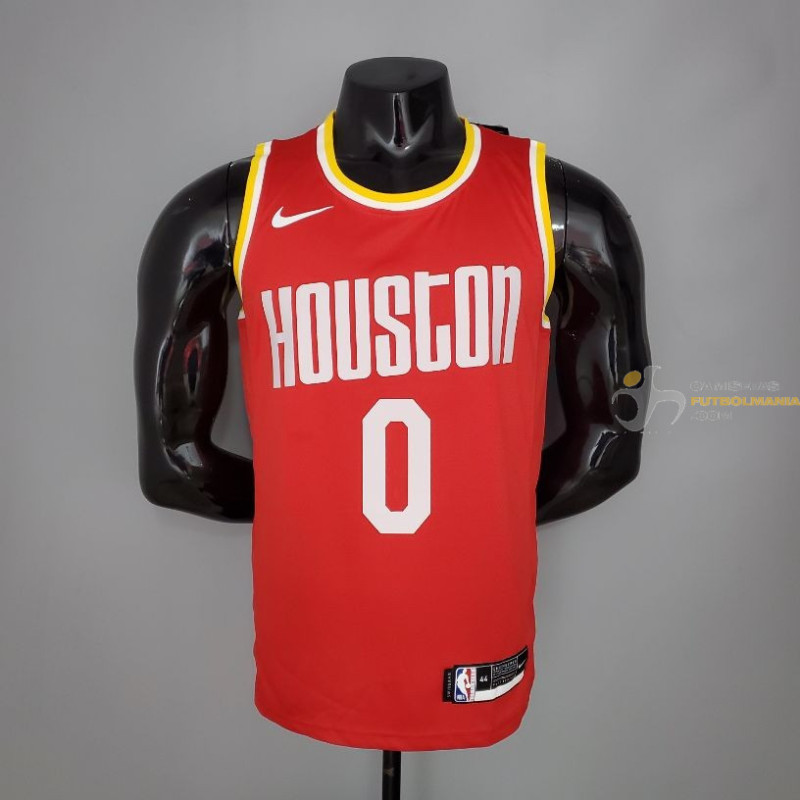 Camiseta NBA Russell Westbrook de Houston Rockets Silk Version Red 2021-2022