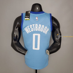 Camiseta NBA Russell Westbrook de Houston Rockets Silk Version Blue 2021-2022