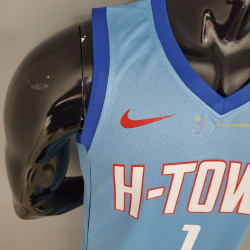Camiseta NBA Tracy McGrady 1 Houston Rockets Silk Version Blue 2021
