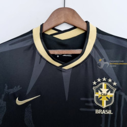 Camiseta Futbol Brasil Negra 2022-2023