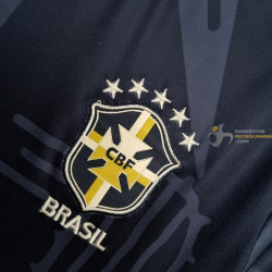 Camiseta Futbol Brasil Negra 2022-2023