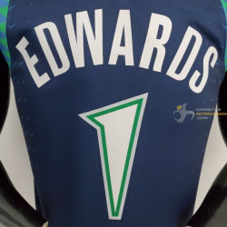 Camiseta NBA Anthony Edwards 1 Minnesota Timberwolves City Edition 75 Anniversary Silk Version 2022