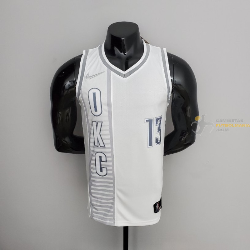 Camiseta NBA Paul George 13 Oklahoma City Thunder Silk Version 75 Anniversary 2022