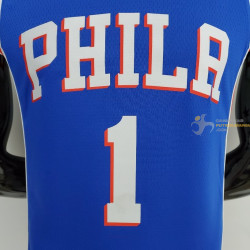 Camiseta NBA JAMES HARDEN 1 Philadelphia 76ers 75 Anniversary Silk Version Azul 2022