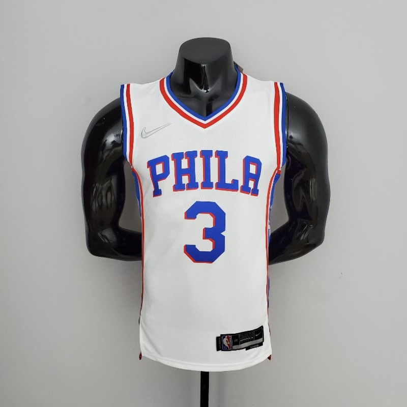 Camiseta NBA Allen Iverson 3 Philadelphia 76ers 75 Anniversary Silk Version 2022
