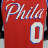 Camiseta NBA Tyrese Maxey 0 Philadelphia 76ers 75 Anniversary Silk Version Roja 2022